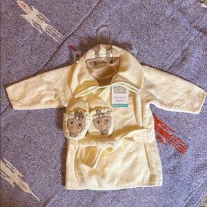 NWT🍍 Hudson Baby Cotton Animal Face Bathrobe🍍GIRAFFE 🍍0-9 months